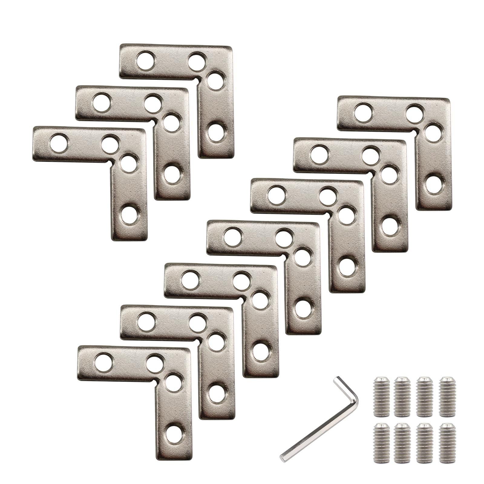 (10 Pieces) 4040 Series Aluminum Profile Connector Bracket Set 90 Degrees Carbon Steel L Shape Connector Come with Screws and Wrench