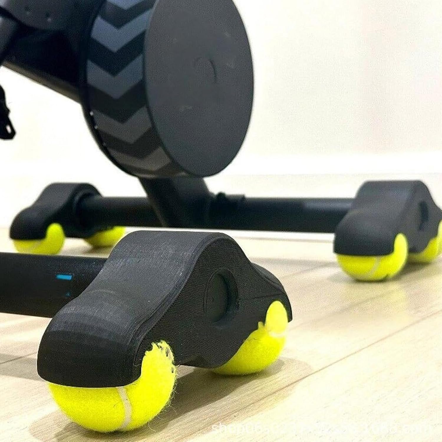 Indoor Cycling Adapters - Feet Rocker Plate Bike Trainer, Anti Slip 4X Stability Base with Shock Absorbing Core, Includes 8 Pack Tennis Balls, Ideal for Home Indoor Exercise Equipment