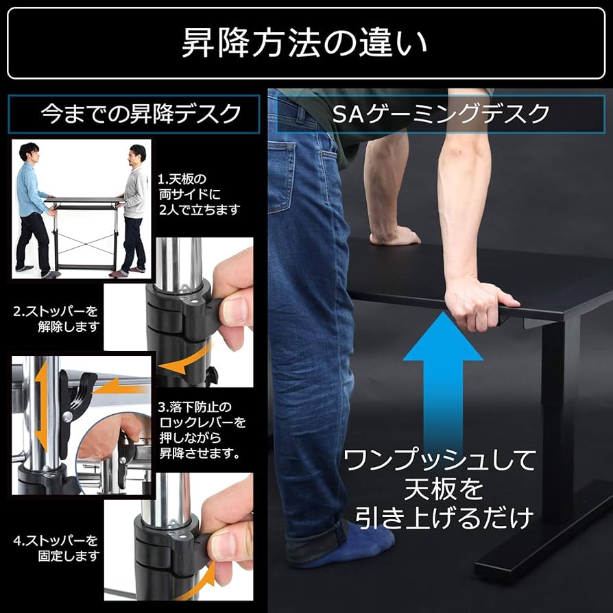 Bauhutte昇降SAゲーミングデスク ミドル120cm＋キーボードスライダー Amazon.co.jp: Bauhutte SAゲーミングデスク ミドル 昇降式