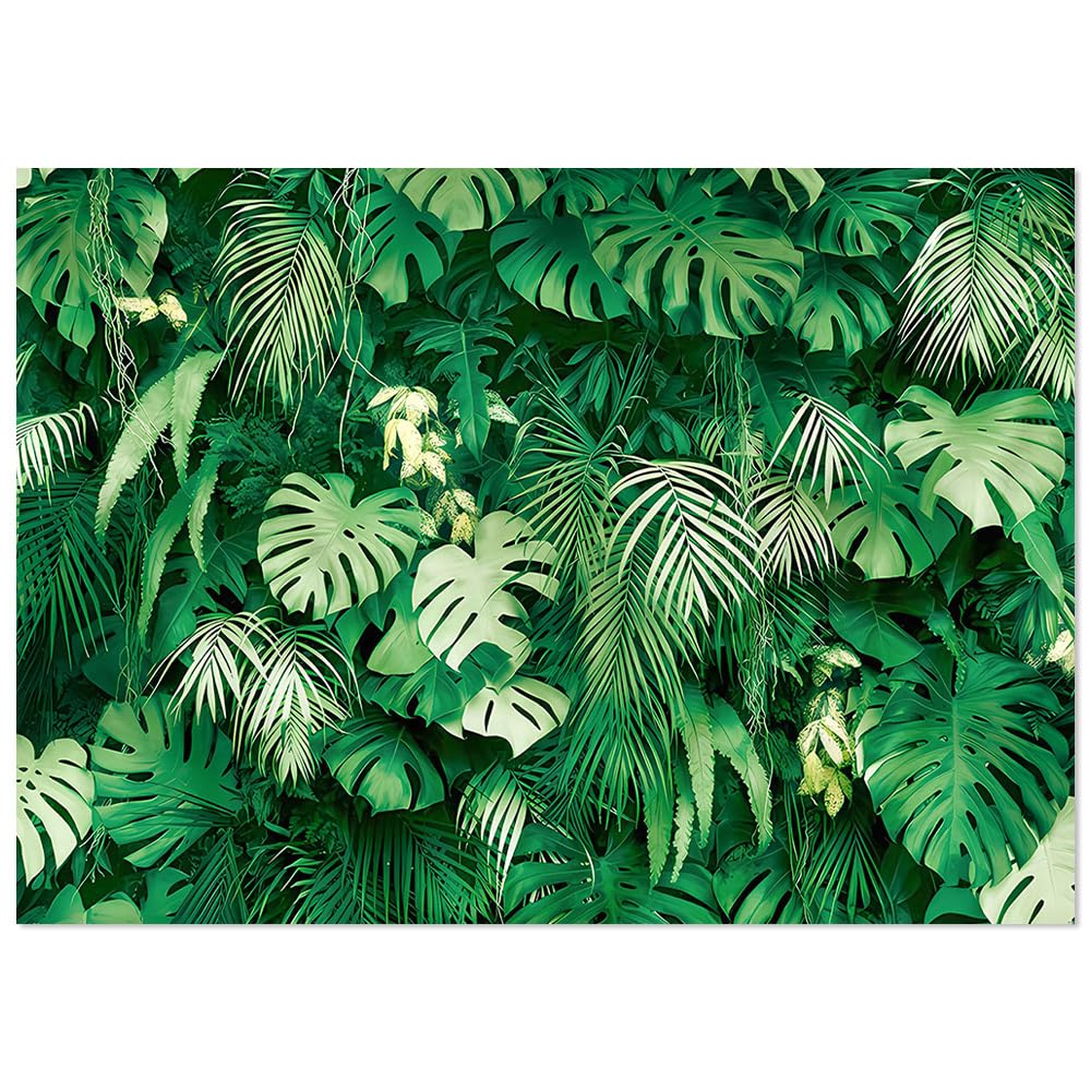 MAQTT 9x6FT Jungle Palm Wildlife Park Photography Background Baby Shower Friends Party Family Party Decor Photo Backdrop Green Tropical Palm Leaves