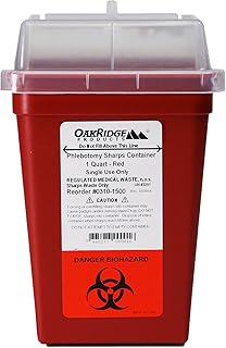 1 Quart Size Sharps and Biohazard Disposal Container,