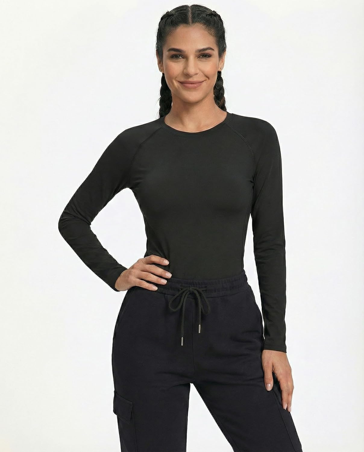 TELALEO 4 Pack Women's Compression Shirt Long Sleeve Performance Workout Baselayer Athletic Top Sports Gear - Image 6