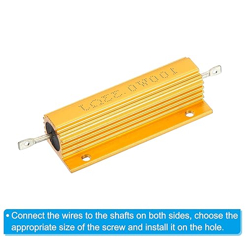 Miniatura 5 de PATIKIL Resistencia de carcasa de aluminio de 100 W 0.33 ohmios, paquete de 5 resistencias de carcasa de aluminio con carcasa de alambre enrollado