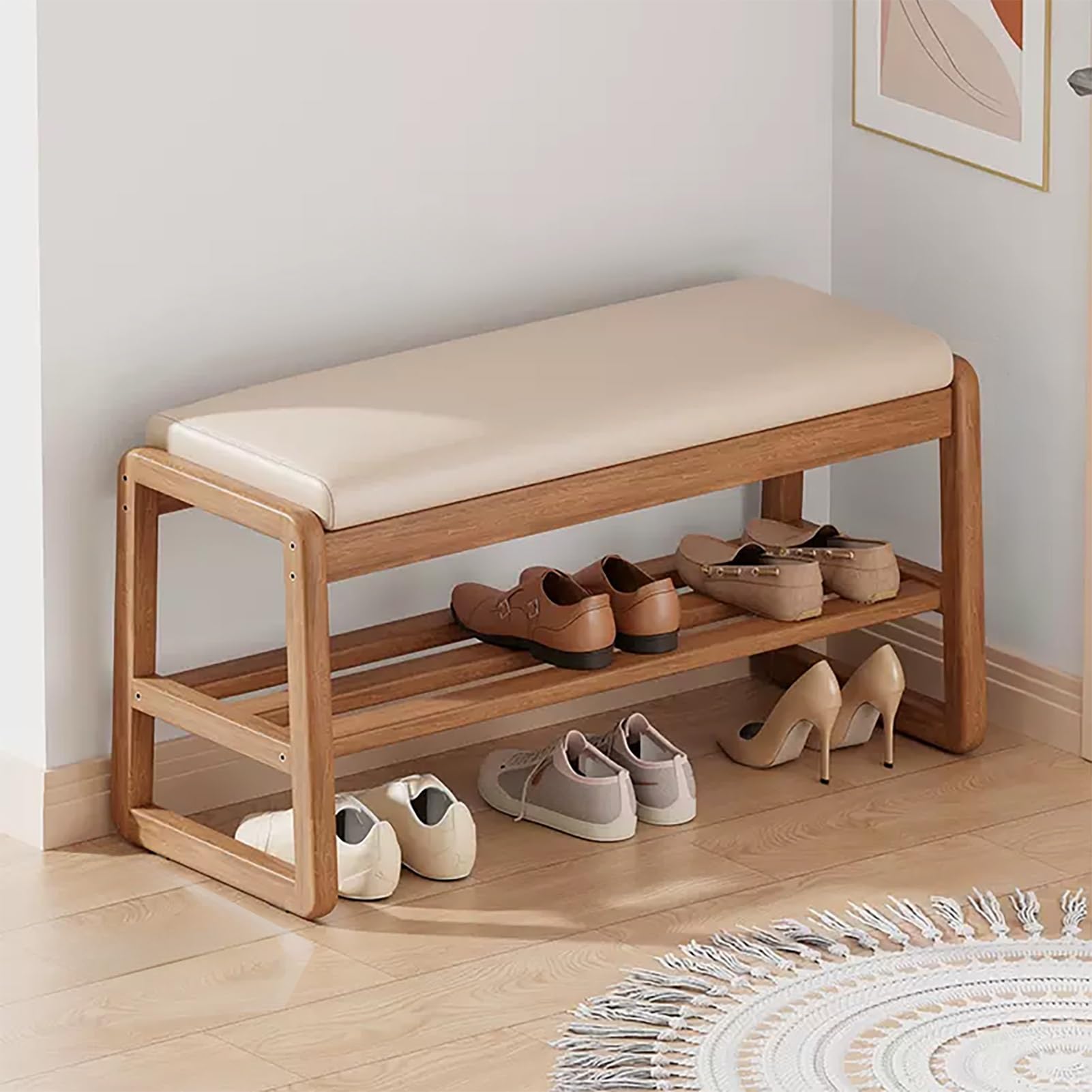 Organiseur de chaussures élégant pour couloir et salon chaleureux