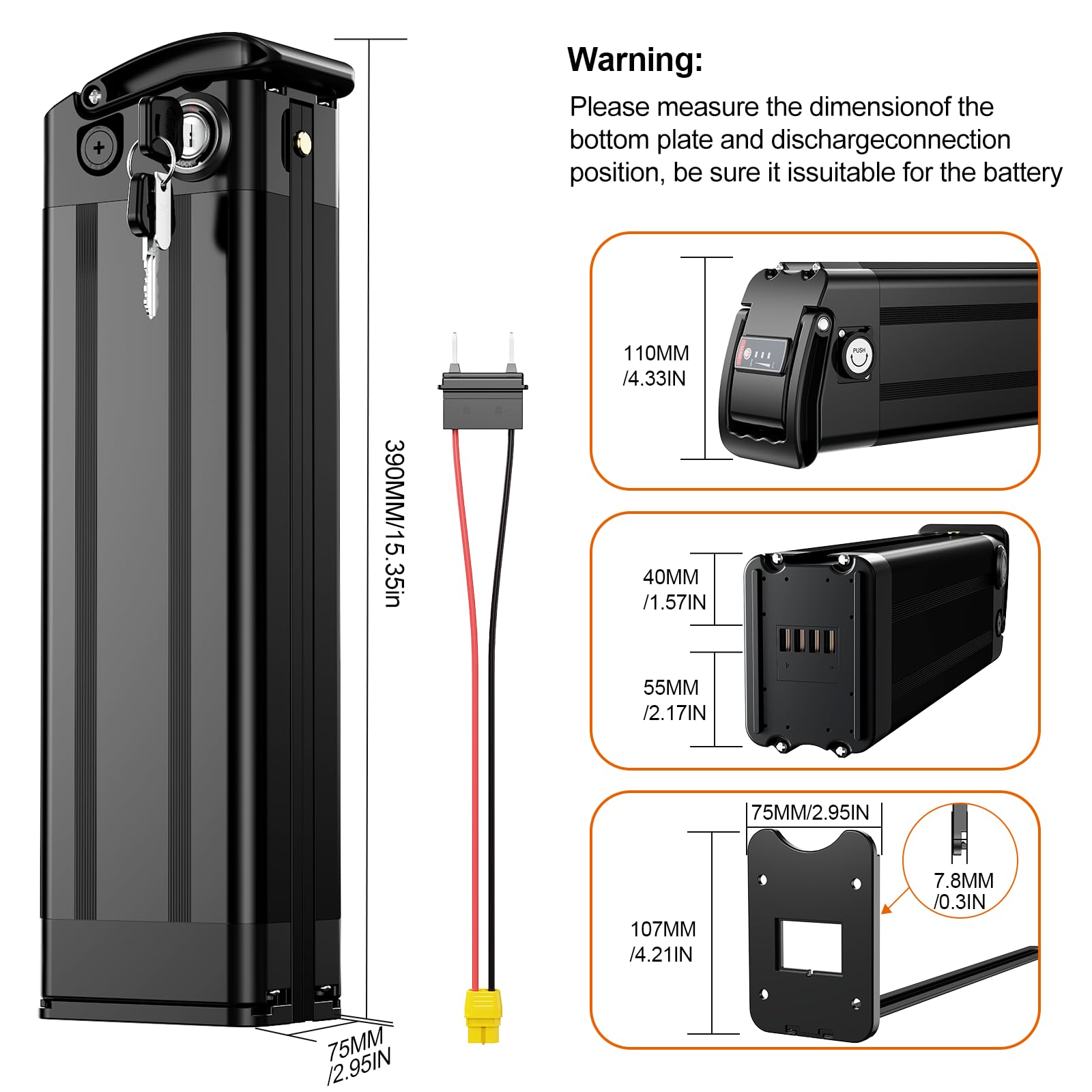 Batterie de vélo électrique 36v 13Ah pour Moteurs 36V 250W 350W 500W – Batterie Lithium-ION Ebike pour MiFa Rex Prophete Aldi Bike - Litio Batterie Ebike (36V 13Ah(0-500W))