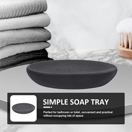 Miniatura 8 de Healvian Jabonera de cerámica soporte de jabón de piedra bandeja de jabón de drenaje barra de jabón caja de esponja para ducha baño cocina fregadero