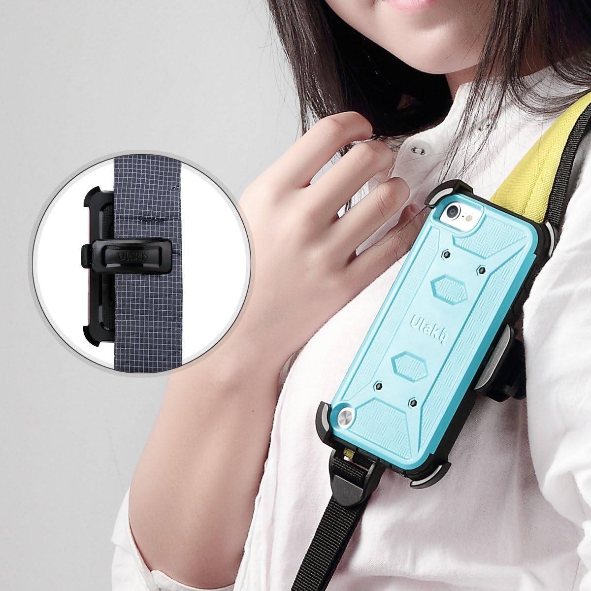 ULAK Case for iPod Touch 7 & 6 & 5, Knox Armor Dual Layer Hybrid Protective Cover with Belt Clip Holster for iPod Touch 7th/6th/5th Generation (Blue)