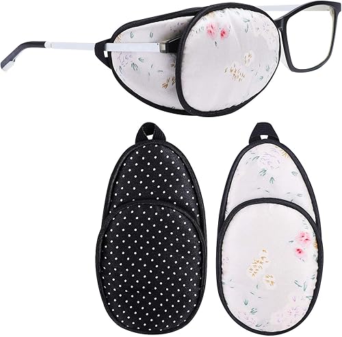 Miniatura 10 de eZAKKA Parches de ojos para adultos, parche de ojos para gafas, parche médico de seda para ambiciopía, estrabismo y después de cirugía (rosa
