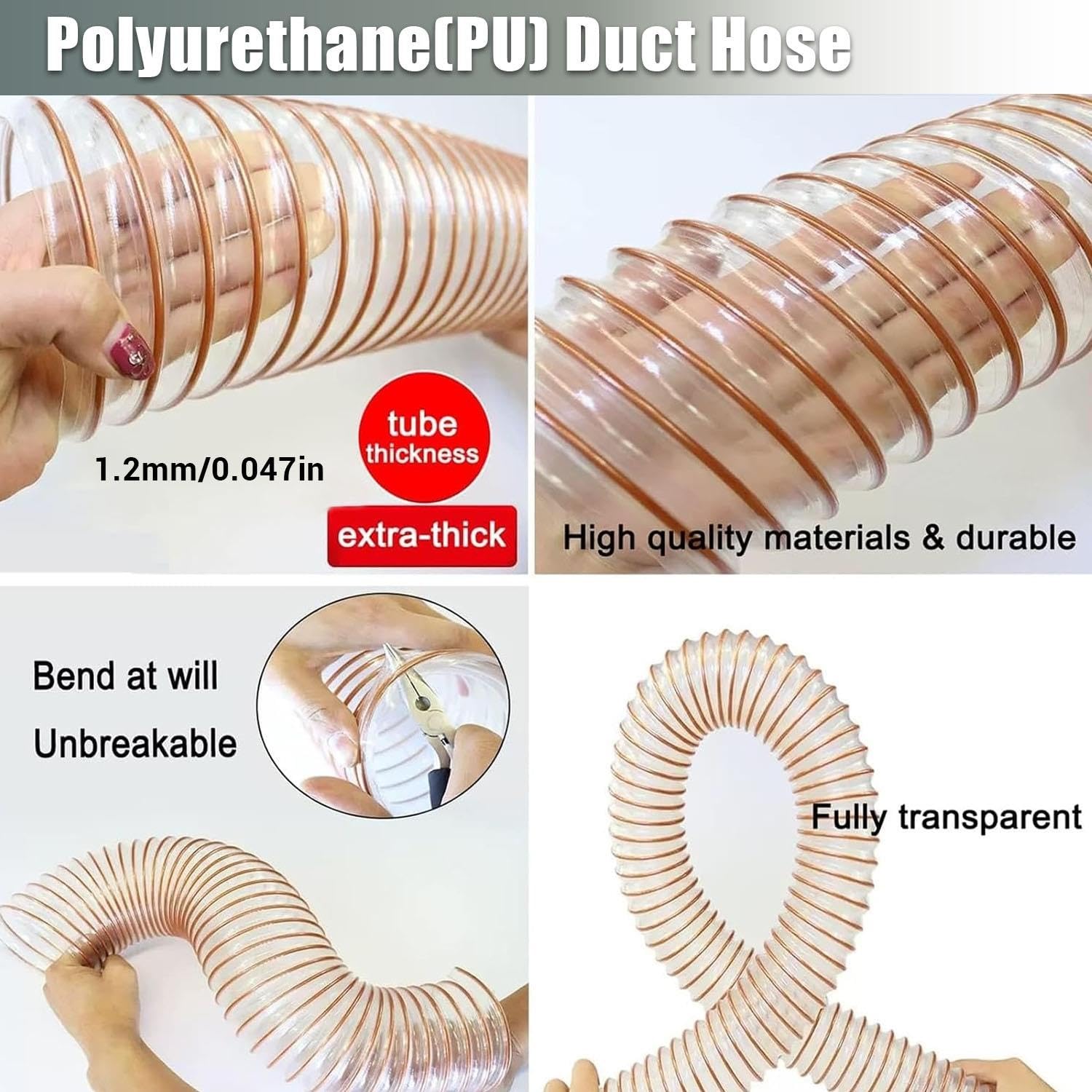 Manguera Flexible De Recogida De Polvo, Conducto Transparente De PVC
