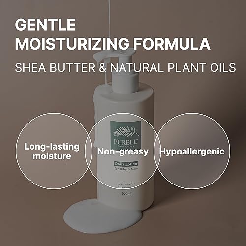 Miniatura 5 de PURELU - Loción para bebé recién nacido, loción corporal vegana para piel sensible, cuidado de la piel del bebé, hipoalergénica, sin fragancia