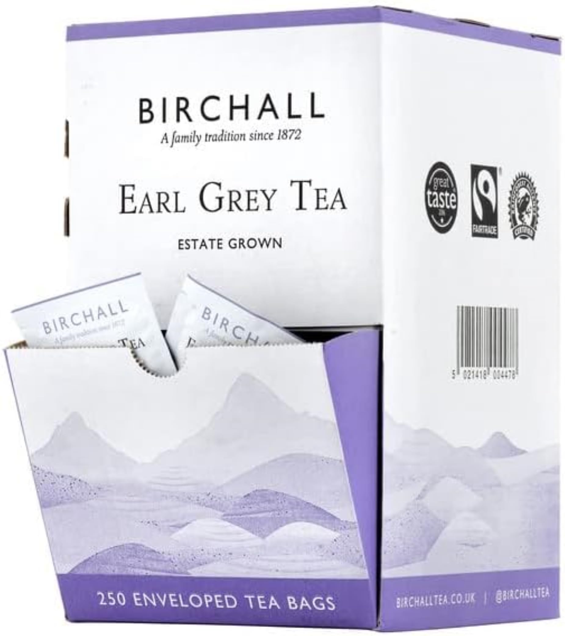 Birchall Tea - Earl Grey Tea - Box of 250 Individually Packed in Enveloped Plant-Based Prism Tea Bags - A Perfectly Aromatic & Uplifting Brew for Your Mornings & Afternoons