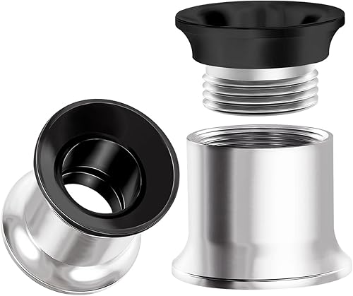 Par de roscado internamente acero quirúrgico negro doble acampanado joyería pendiente estirador enchufe túnel lóbulo