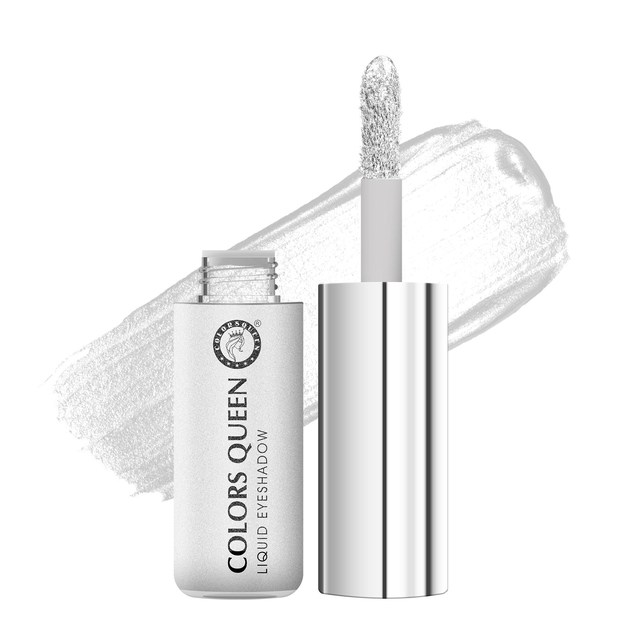 Colors Queen Metallic Liquid Eyeshadow Highly Pigmented & Long Lasting Eyeshadow | Smooth One Stroke Application, Non-Transfer, Waterproof Eye Shadow (Shade - 01, 7g)-picture-17