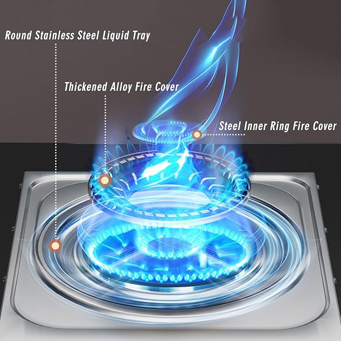 Estufa de gas de un puesto, acero inoxidable, diseño de escritorio miniatura 8