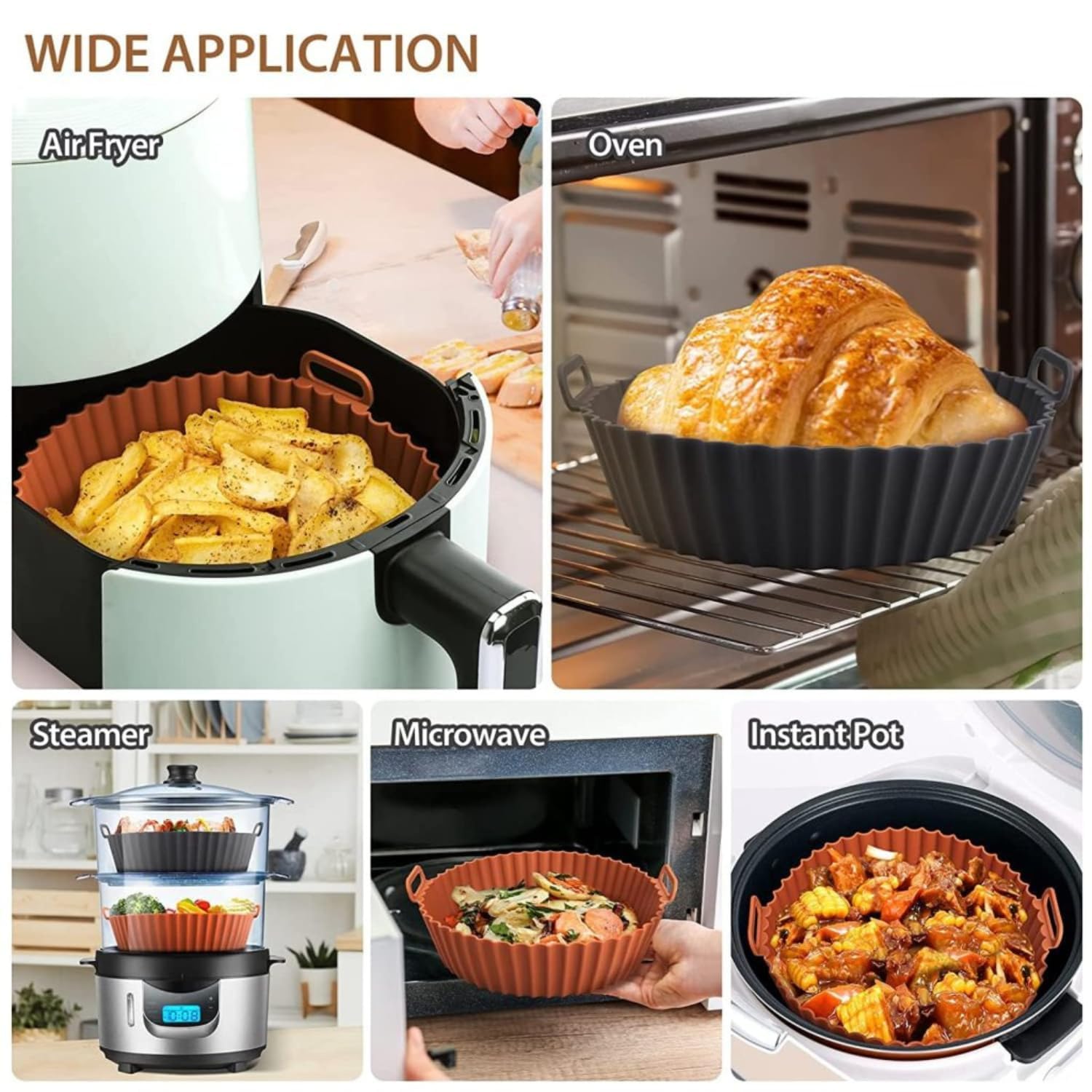 Silicone Air Fryer Liners - Reusable & Nonstick -4