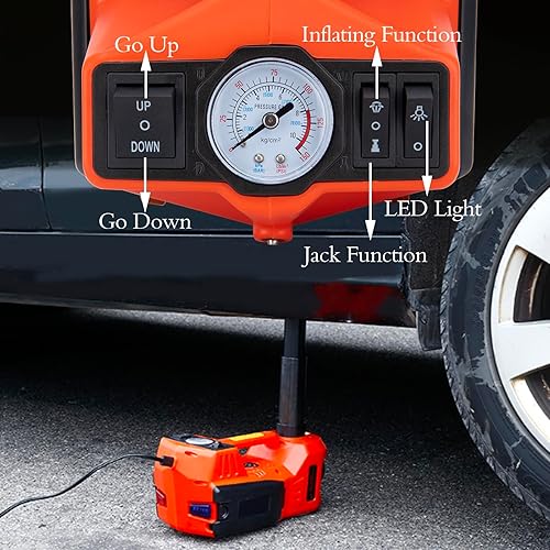 Miniatura 3 de Kit de gato eléctrico para automóvil de 5 toneladas y 12 V, para reparación de neumáticos de cambio de automóvil, kit de gato hidráulico eléctrico