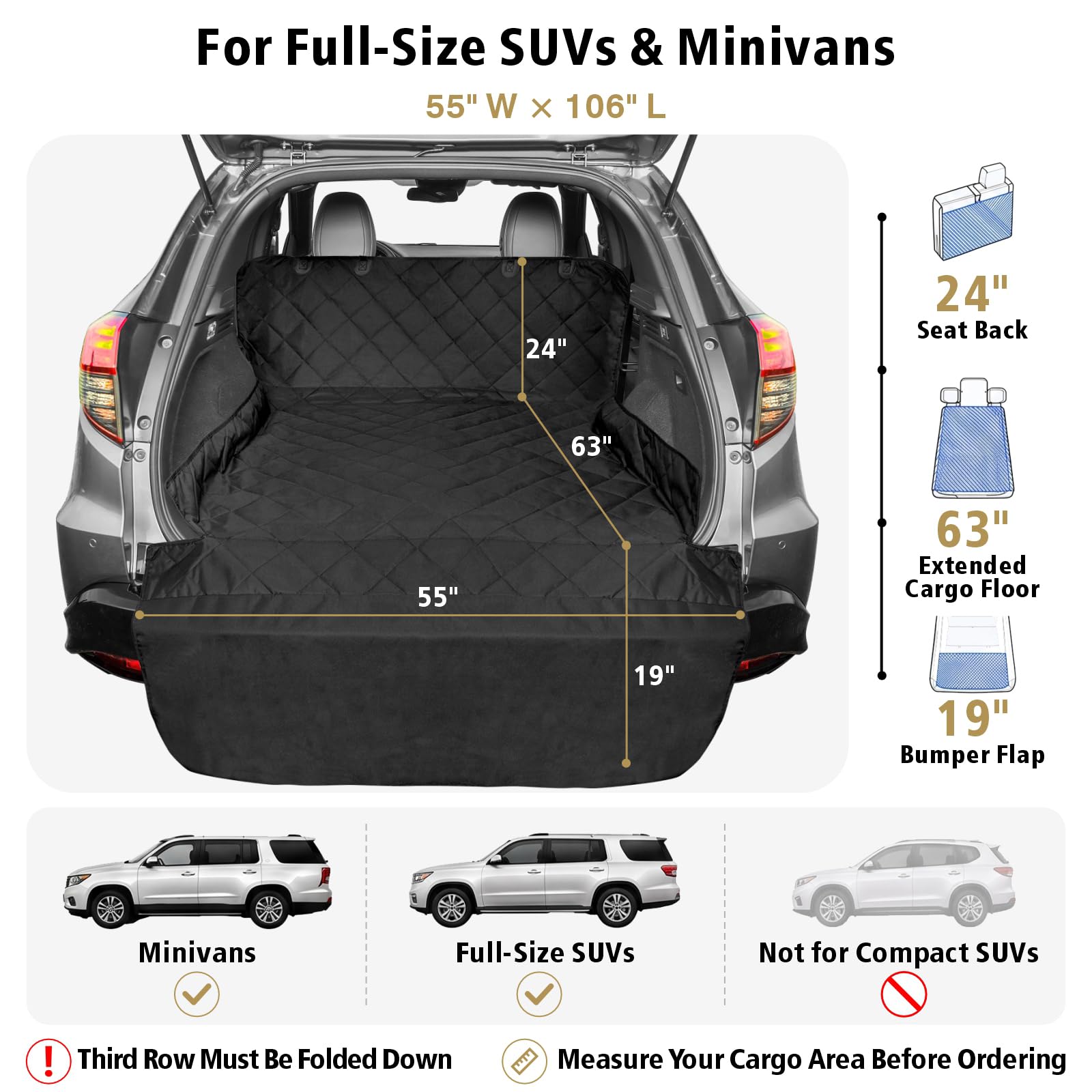 Fcolor Rivestimento Impermeabile per Cani per SUV berline furgoni con paracolpi Antiscivolo Resistente all'Usura Misura Universale