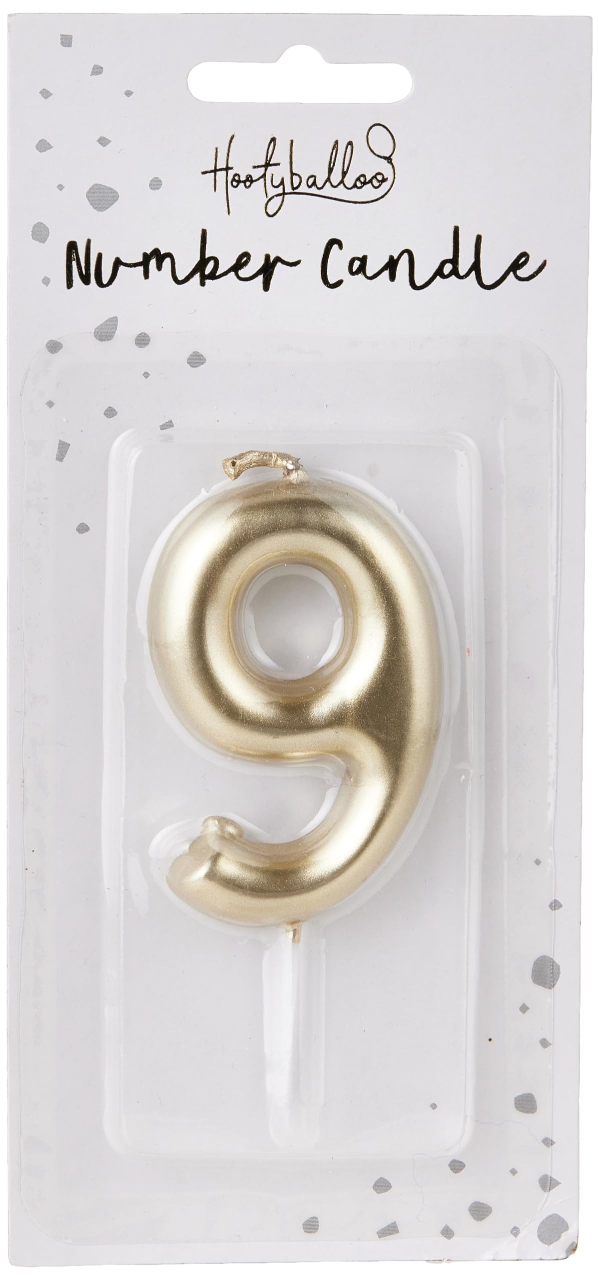 Hootyballoo Metallic Gold Number 9 Birthday Cake Candle