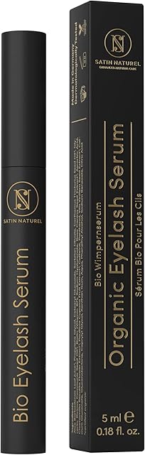 ORGANIC EYELASH SERUM 2.0 Hormone-free + Vegan  Improved Formula for Long Eyelashes with Organic Castor Oil, Aloe Vera, Hyaluronic Acid + Vitamin C  5ml Lash Growth Serum Made in Germany