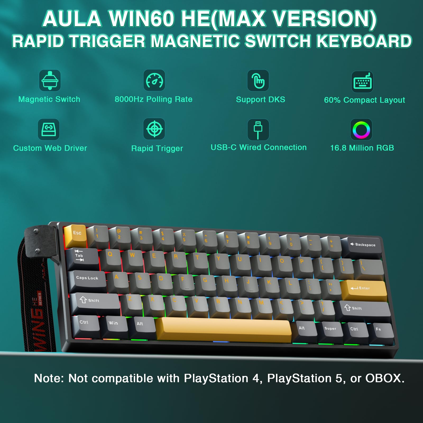 Amazon.com: AULA WIN60 HE MAX - 60% Mechanical Gaming Keyboard