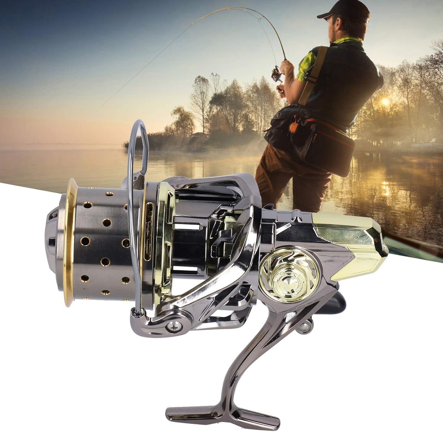 Fishing Spinning Reel, Left/Right Interchangeable Stainless Steel Bearing Handle Wheel, Fishing Accessories