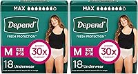 Vista 26 de Depend Fresh Protection Pañales para Adultos, Ropa Interior para Incontinencia y Fugas de Vejiga Postpartum para Mujer, Desechable, Máxima, Mediano