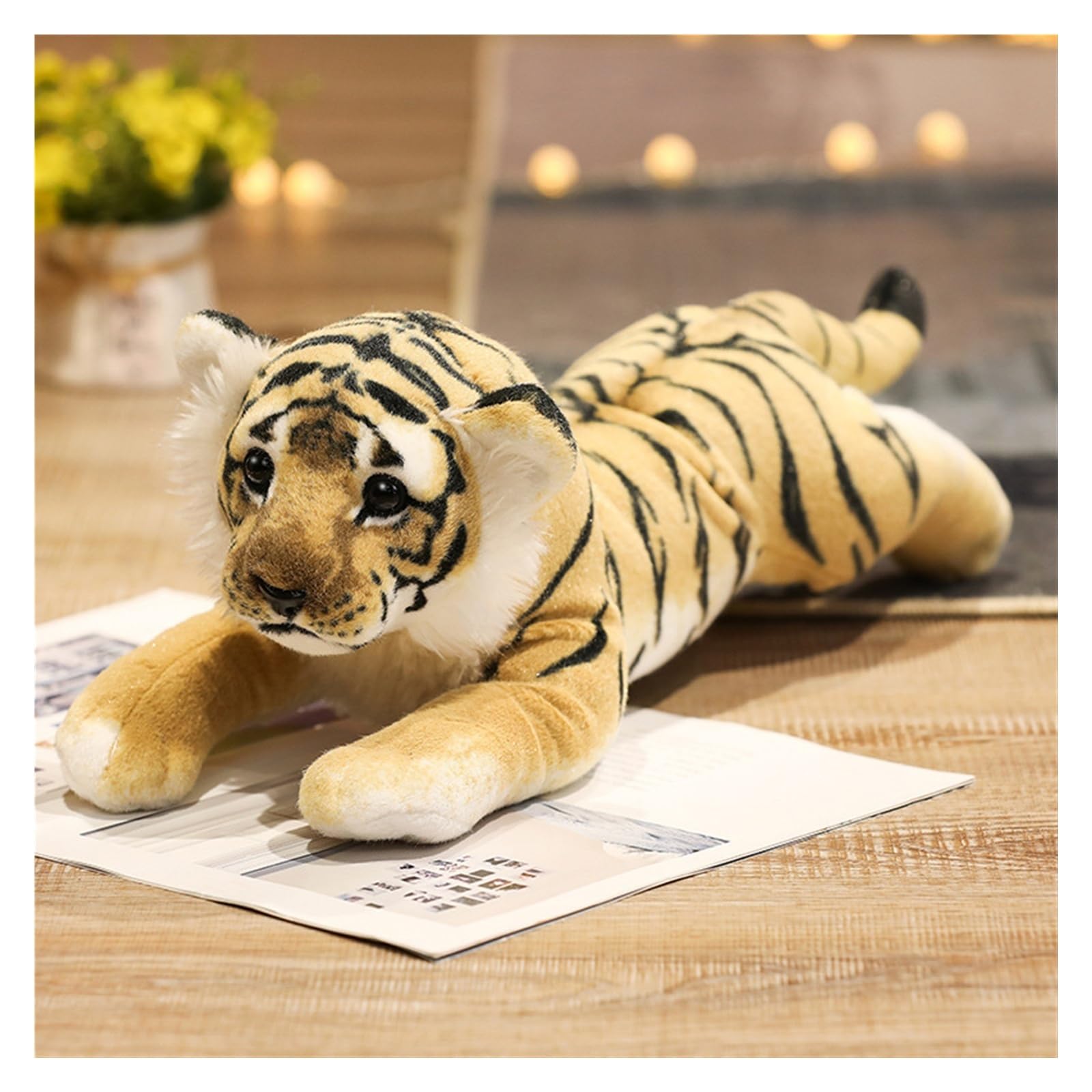 KUKUShining Wild Animal Plush Toy, Soft and Realistic Stuffed Animal Cuddly Toy Leopard, Tiger, Lion Doll for Kids and Wildlife Enthusiasts(Tiger,58cm/22.8in)