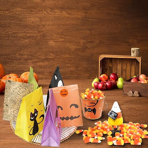 Miniatura 36 de Bolsas de regalo de Navidad, 24 bolsas de papel de Navidad, 24 calcomanías de Navidad, bolsa de regalos de Navidad, suministros de fiesta