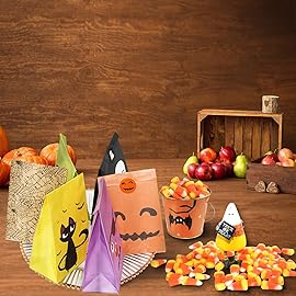 Halloween Treat Bags - 24 Pcs Halloween Trick or Treat Goody Gags Gift Bags, 24 Pcs Stickers, Hallowe\'en Goodie Bags Party Supplies