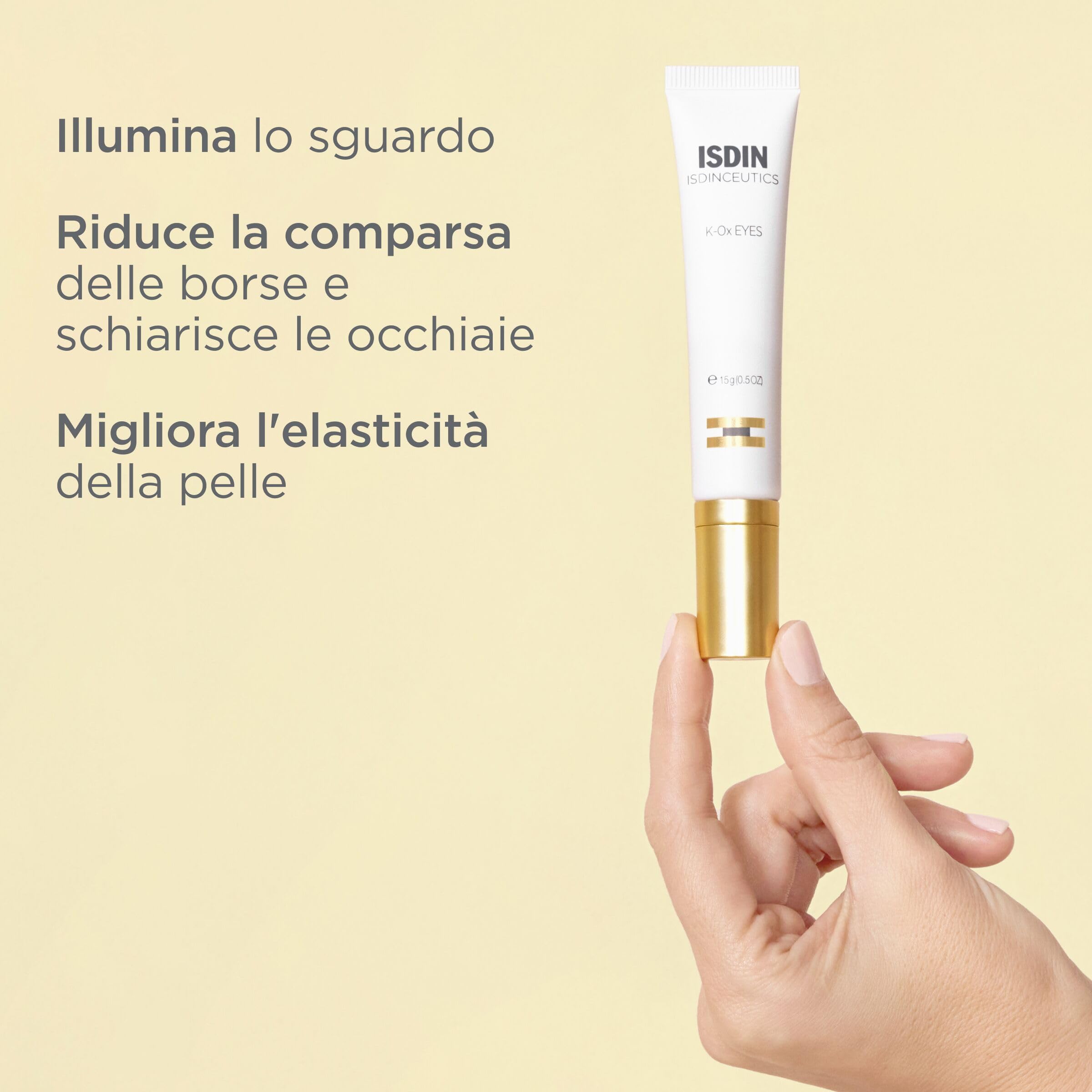ISDIN Isdinceutics K-Ox Eyes (15 ml) | Crema Contorno Occhi | Elimina Borse e Occhiaie | Applicatore in Ceramica Effetto Freddo