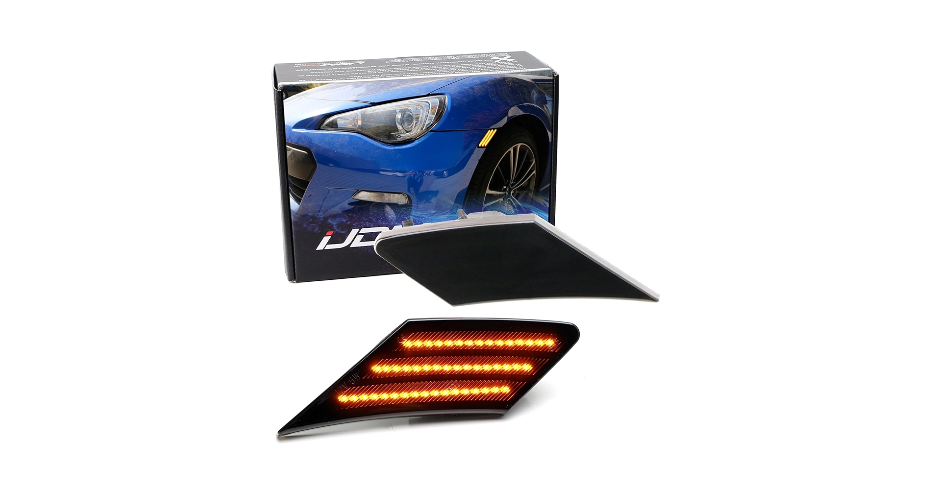 Amazon.com: iJDMTOY JDM Smoked Lens 3-Stripe Full LED Wheel