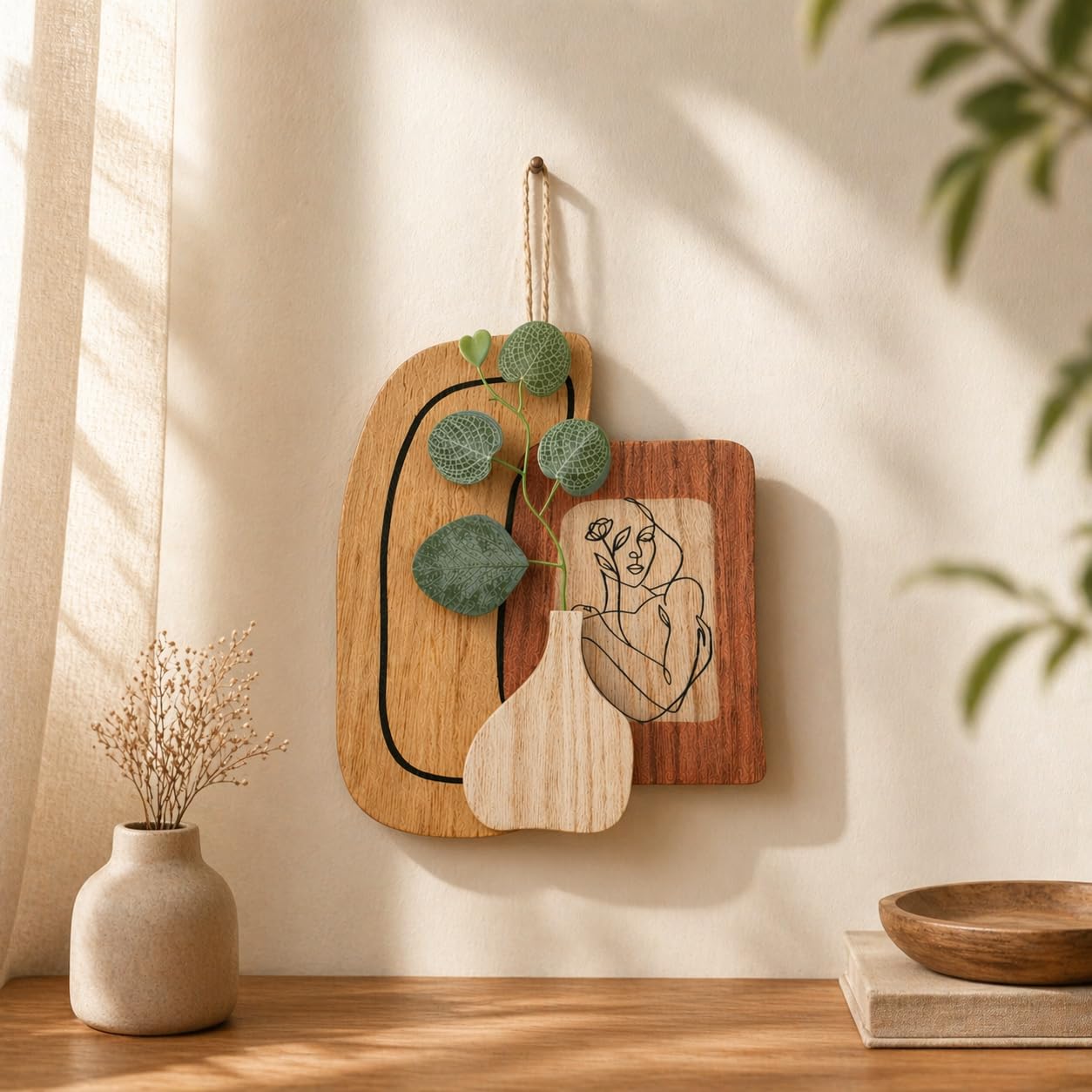 Abstract Wooden Wall Hanging - Modern Art Decor -5 Abstract Wooden Wall Hanging - Modern Art Decor -5