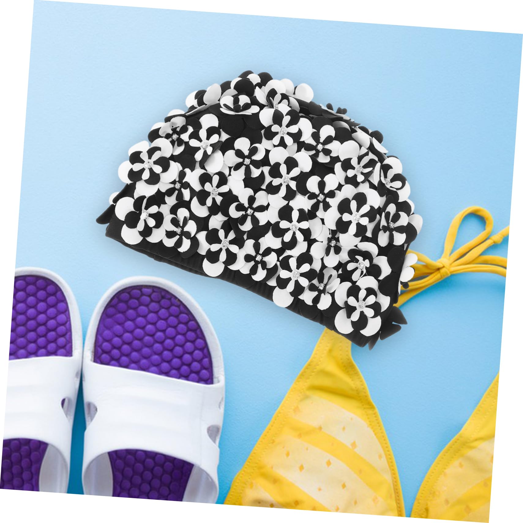 BESPORTBLE Bonnet De Bain Bonnets De Bain à Fleurs Bonnets De Bain De Protection des Cheveux Résistants à l'usure pour Femmes Nageant Chapeaux De Bain