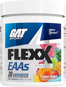 GAT SPORT Flexx EAAs + Hydration, Advanced Essential Amino Acids, 30 Servings Fruit Punch