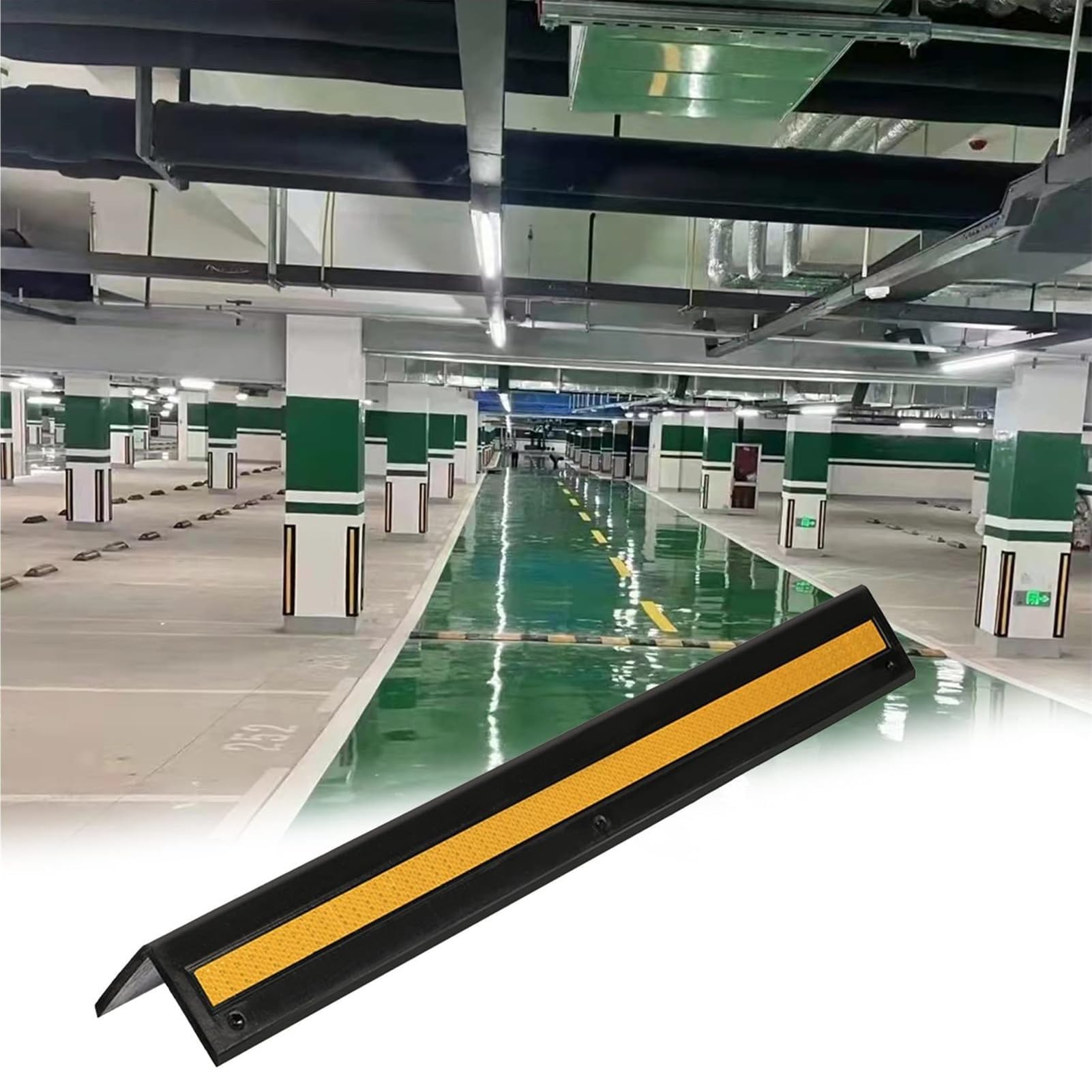 WDSOPK Reflective Wall Edge Protector - Parking Aid, Garage Corner Guards with Reflective Yellow Stripe, For Parking Garages,2pcs,120cm (2pcs 80cm)