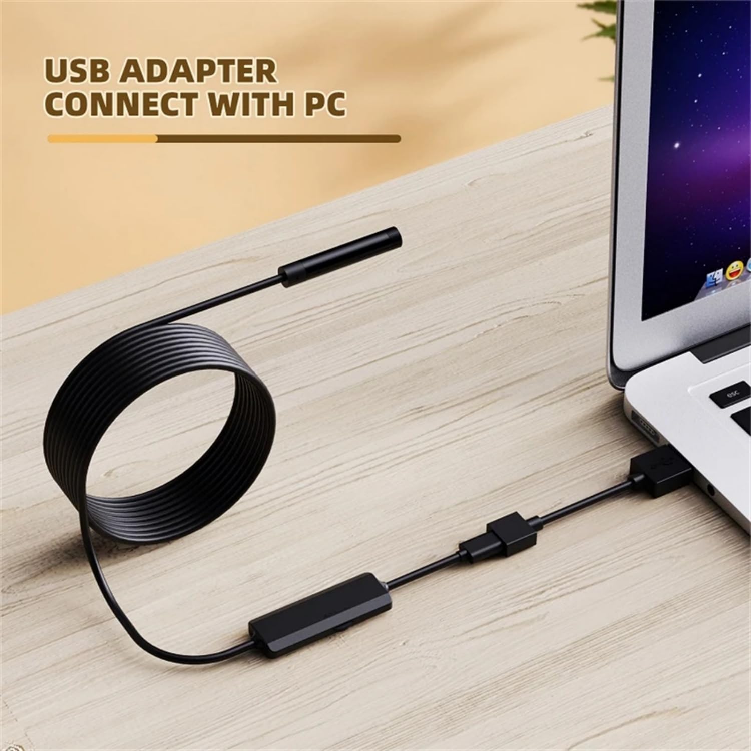 Wodoodporny boroskop inspekcyjny USB, 8 mm kamera endoskopowa Wi-Fi, HD1200P, elastyczny kabel z regulowanymi światłami LED, motoryzacja, dom, ściana, rura, samochód, 10 m
