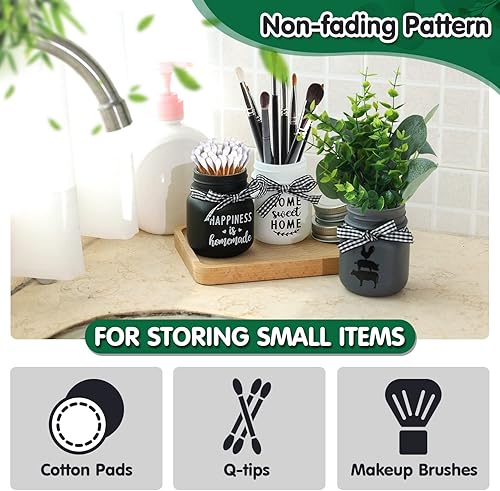 Miniatura 4 de Mini tarro de masón para decoración de mesa de centro de mesa de café de granja, decoración de mesa de comedor, bandeja escalonada con tapas para