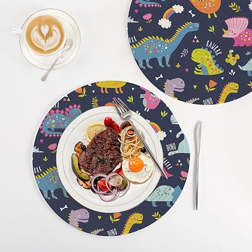 Miniatura 4 de Salvamanteles antideslizantes lindos y divertidos para niños, coloridos dinosaurios, soporte para ollas y sartenes calientes de 15 pulgadas, tejido