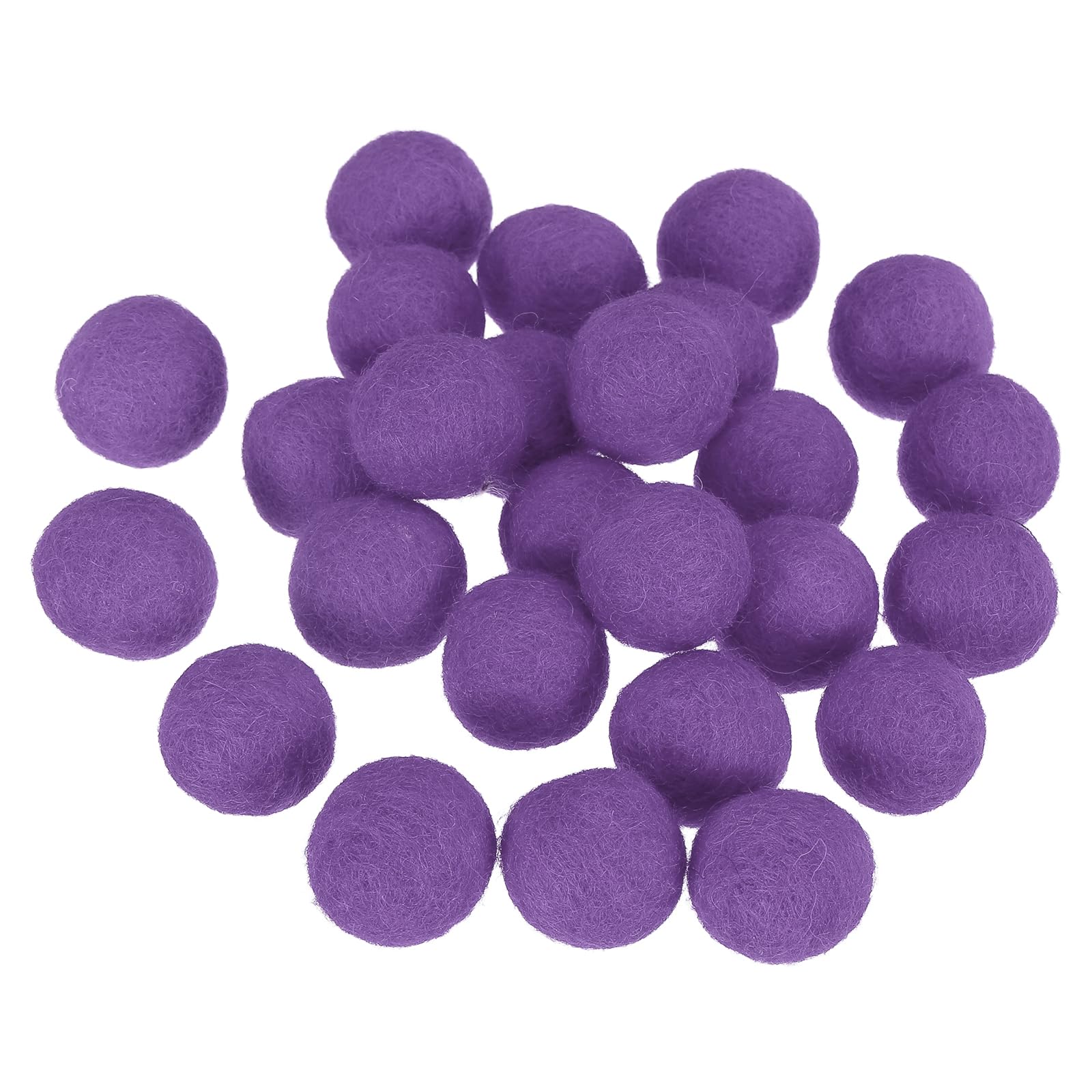 PATIKIL 1.5cm/0.6" Wool Felt Beads, 25 Pcs Natural Wool Felt Bead Balls Handmade Pom Poms for Craft DIY Projects Felting Garland Home Decor Dream Catcher Party Pompom, Purple โ image 1