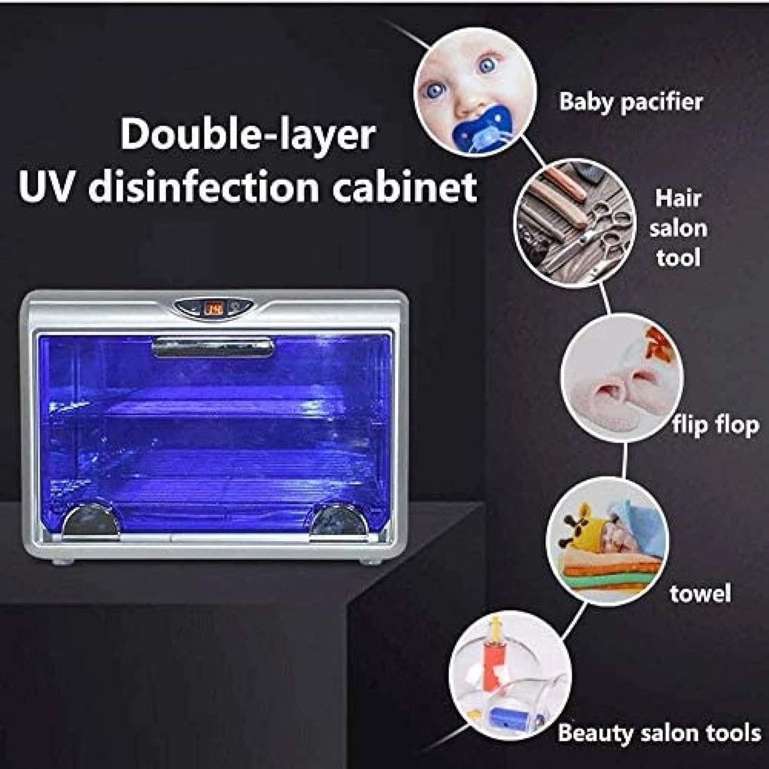 Caja esterilizadora UV para desinfección con luz ultravioleta, gabinete desinfectante profesional para implementos de belleza, dispositivo de mesa compacto para una desinfección eficaz
