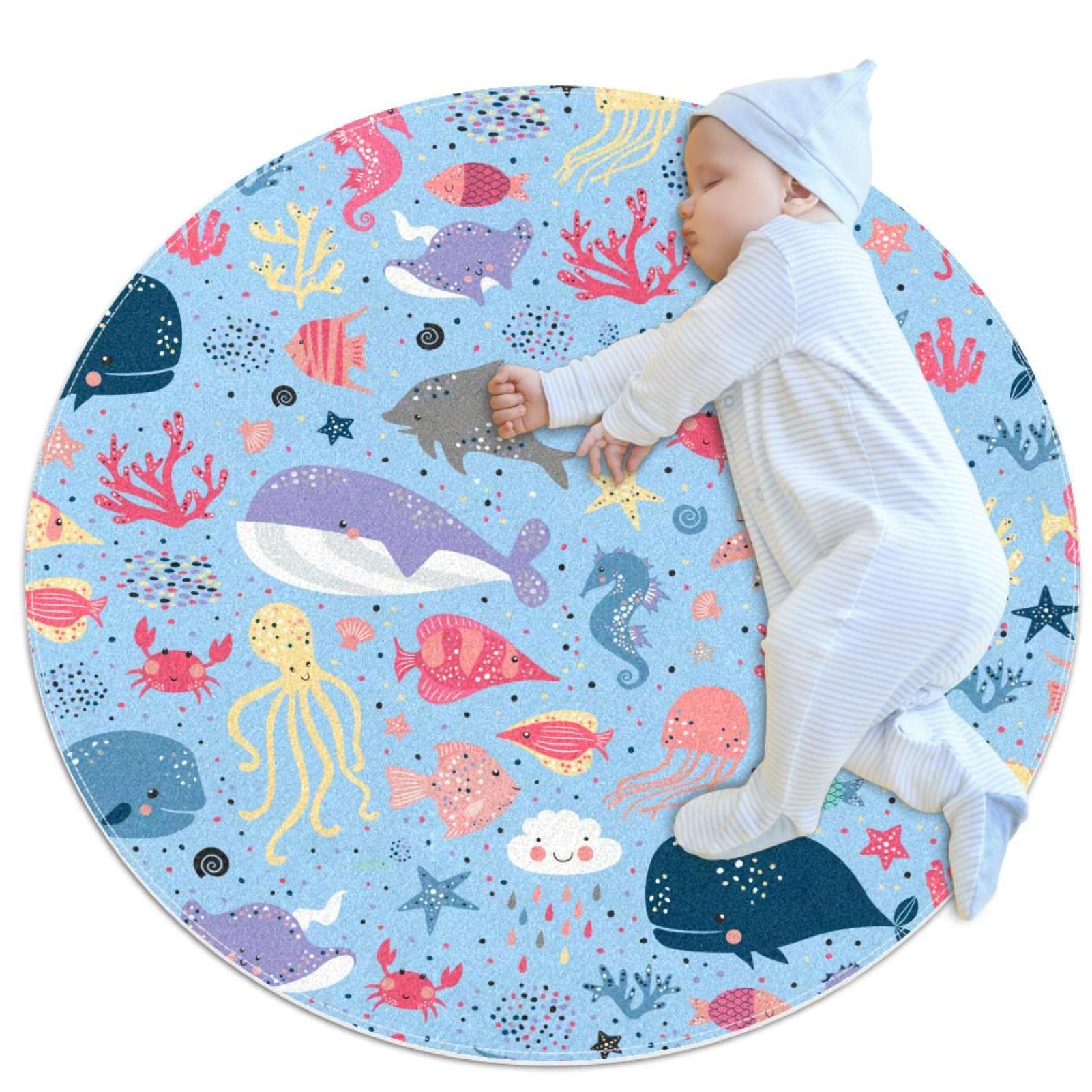 Tapis poisson coloré de salle de bain JDEZ pour créer une ambiance marine
