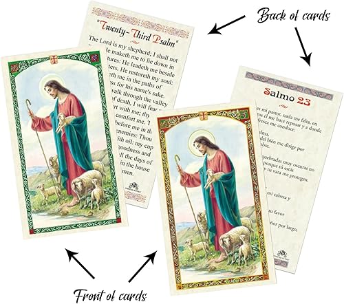 Miniatura 6 de Moneda del Salmo 23, con tarjeta de oración del Salmo 23, tarjeta de oración sagrada laminada de Salmo 23, la oración del Señor, moneda del salmo