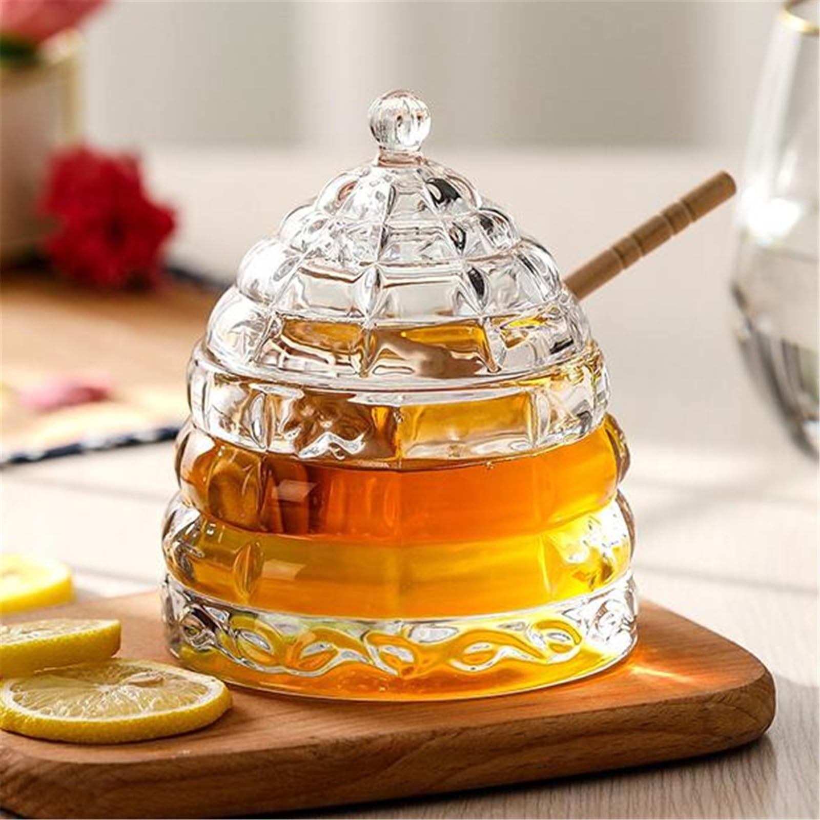 Honigtopf, Keramik, konisches Glas, Vorratsglas, kreatives Honigglas für Zuhause, Küche
