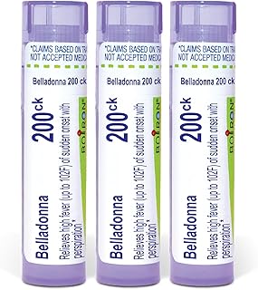 Boiron Belladonna 200ck Homeopathic Medicine for High Fever - Pack of 3 (240 Pellets)