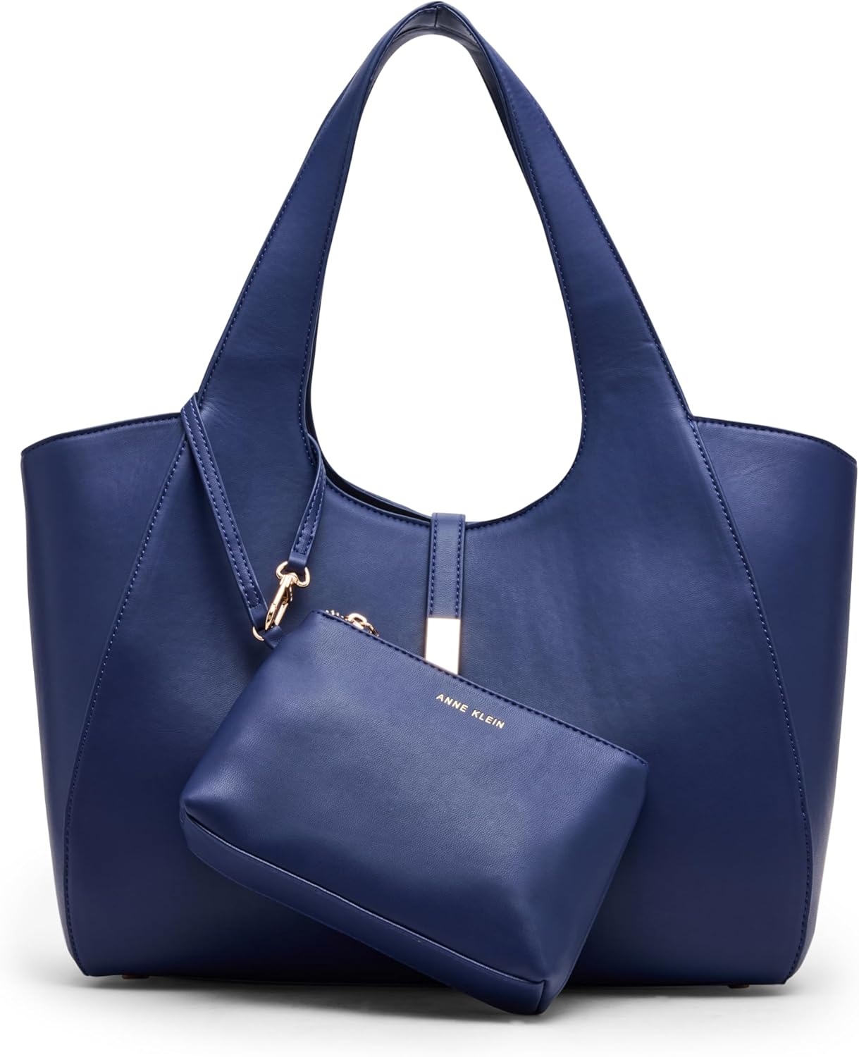 Anne Klein Womens Large Tote with Pouch, Midnight - Image 2