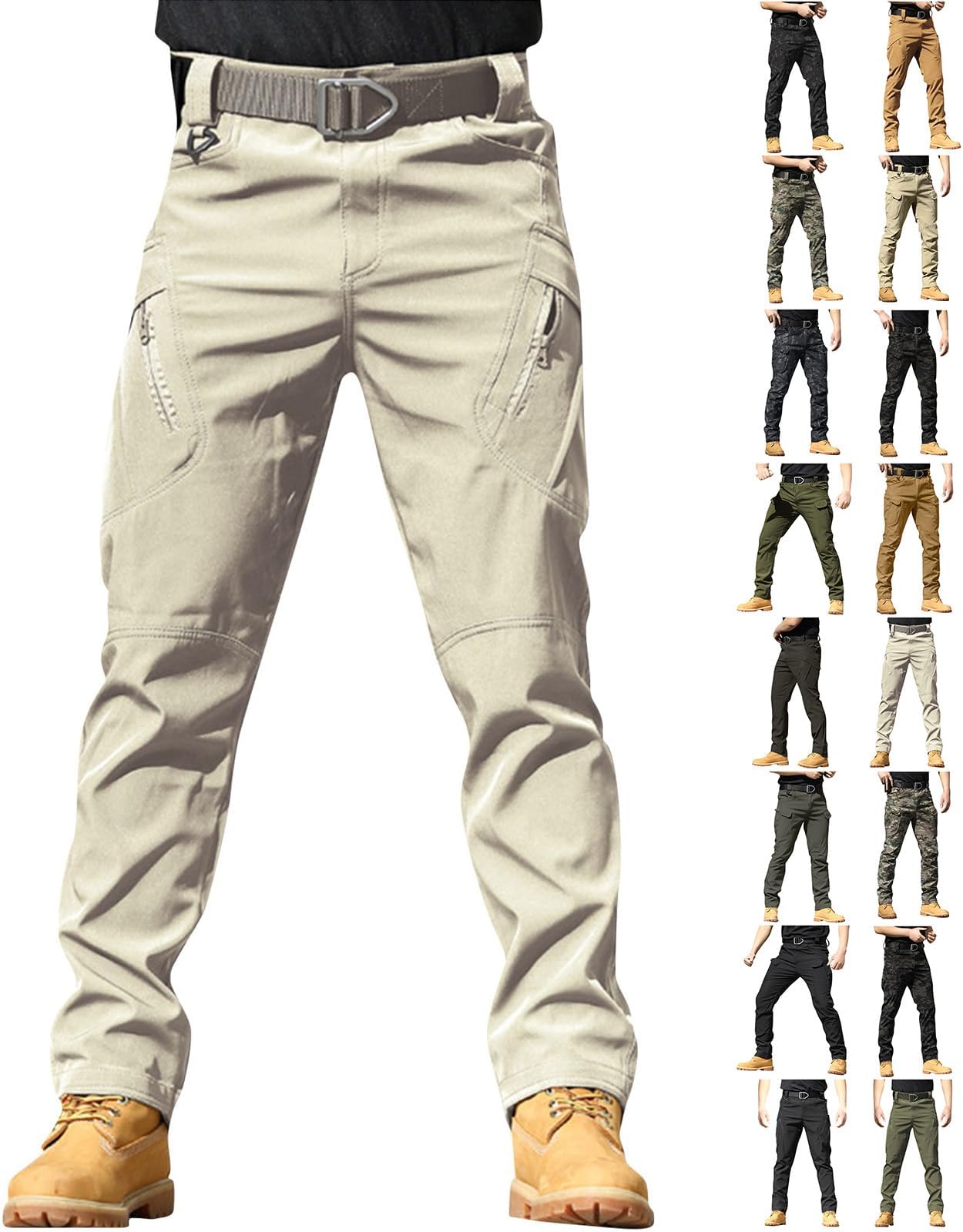 Tactical Pants for Men Water Resistant Hiking Cargo Work Multi Pants with Pockets Quick Dry Stretch Trousers