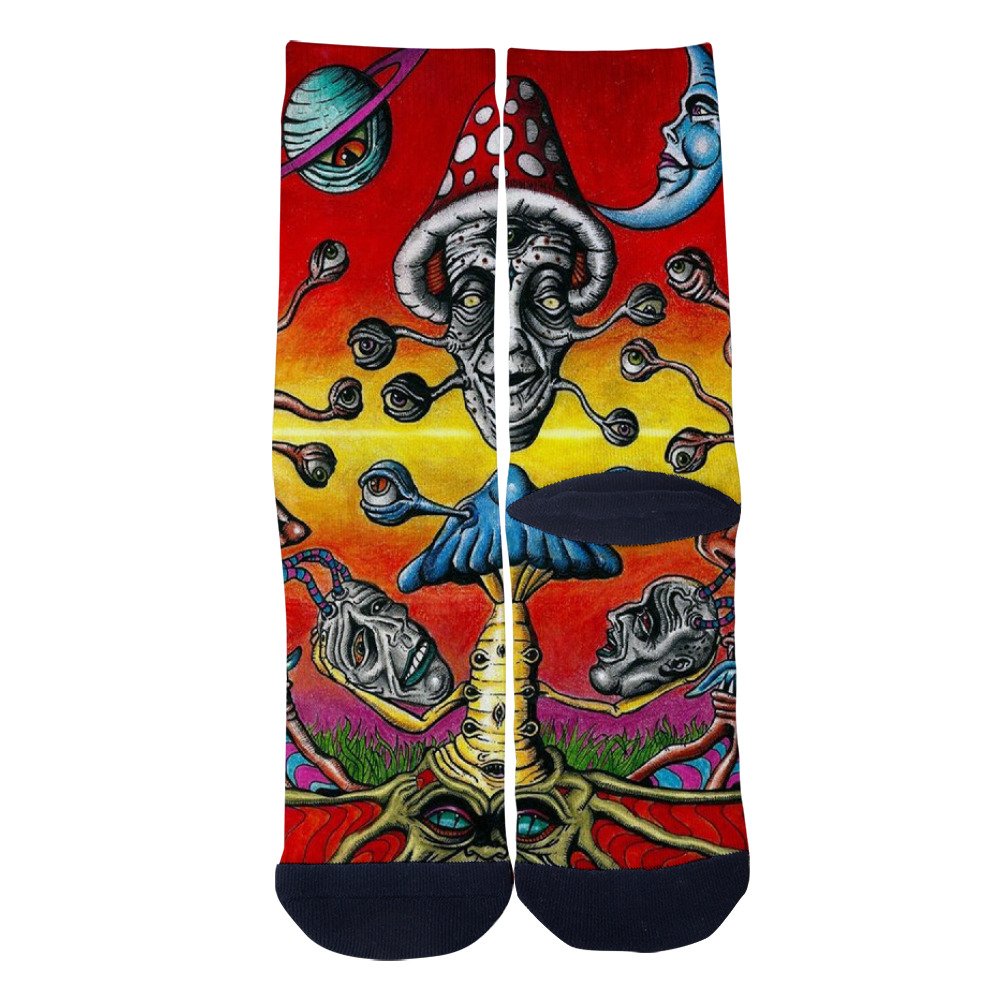 EveninSky Men's Women's Custom Strange Mushroom Another World Creative Casual Crew Socks