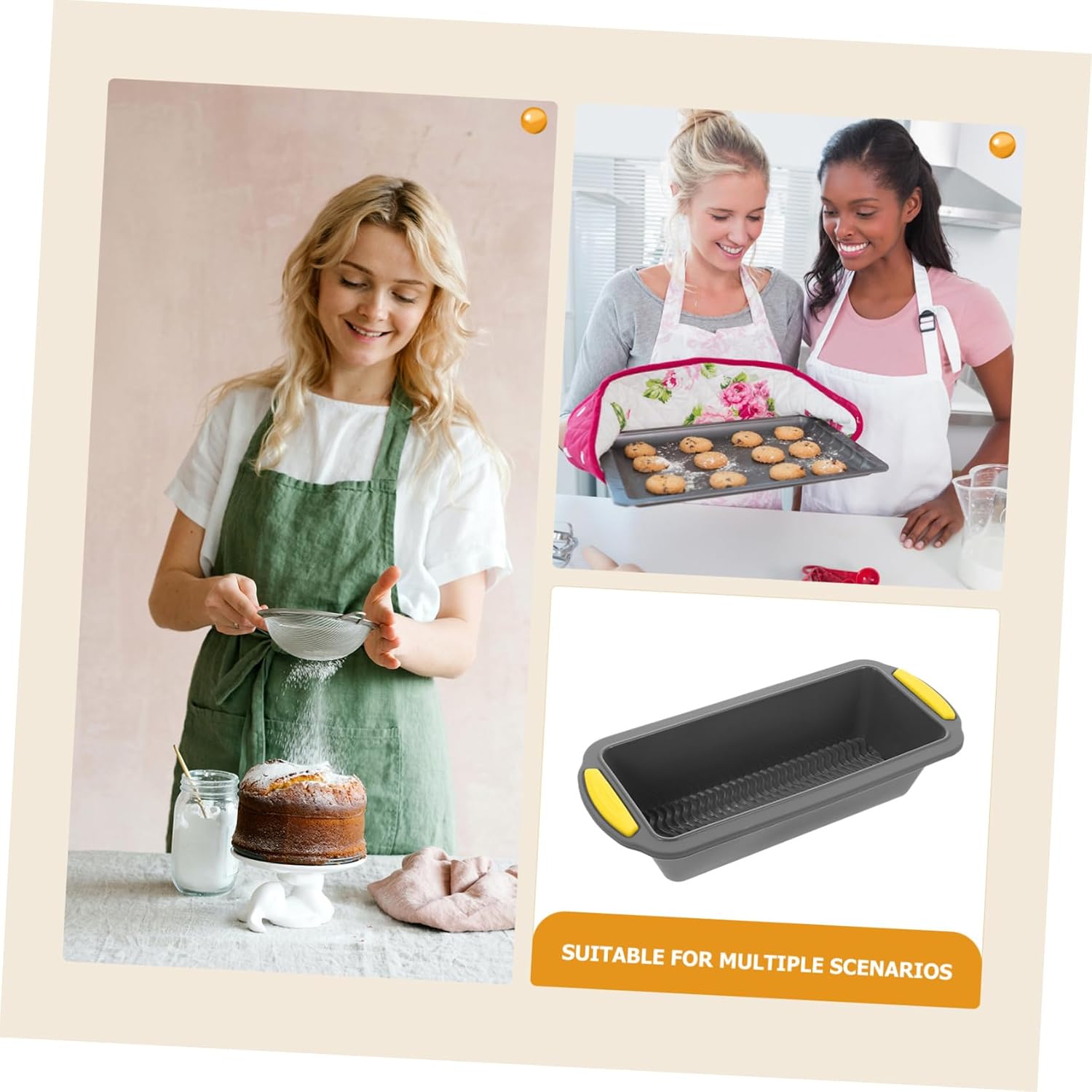 ULTECHNOVO Silicone Toast Baking Mold Nonstick Flexible Cake Mold Loaf Pan for Baking