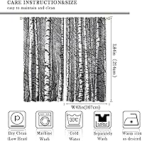 Vista 2 de Cortinas opacas de abedul blanco y negro, bosque de abedul blanco, decoración abstracta del tronco, cortina de puerta para dormitorio, baño, sala