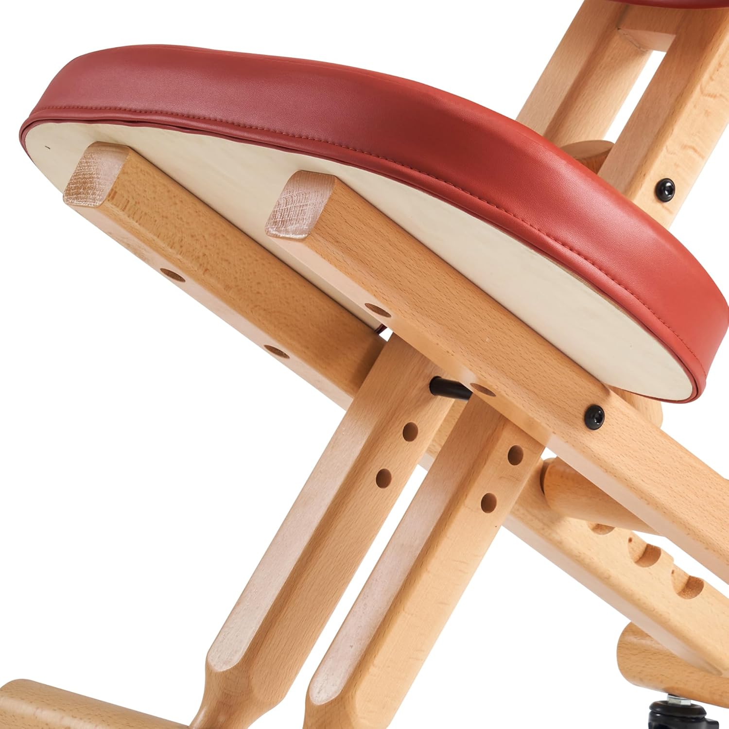 Master Massage Ergonomic Kneeling Chair, Adjustable Height Posture Stool for Home and Office - Neck and Back Pain Relieving | Spine Tension Relief- Thick Comfortable Cushions, Cinamon